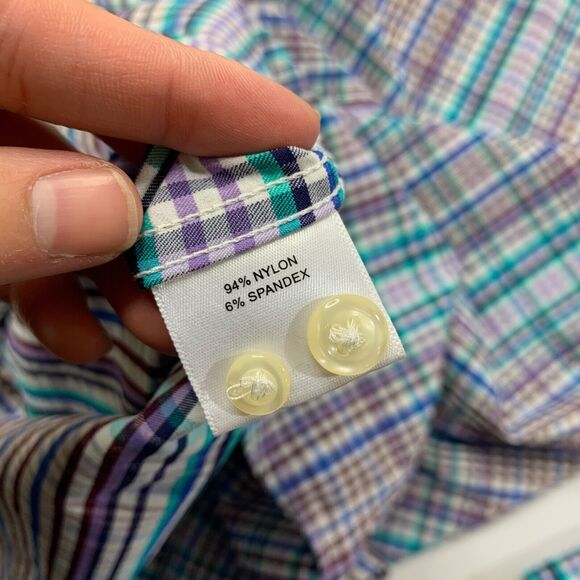 Peter Millar Shirt Mens XL Extra Large Summer Comfort Performance Plaid Nylon - Picture 8 of 13